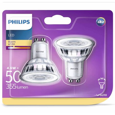 Philips ampoule led de projecteur 2 pcs 4 6 w 355 lumens 929001215231