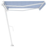 vidaXL Auvent automatique sur pied 450x300 cm Bleu/Blanc