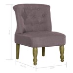 vidaXL Chaises françaises lot de 2 taupe tissu