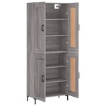vidaXL Buffet haut Sonoma gris 69 5x34x180 cm Bois d'ingénierie