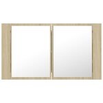 vidaXL Armoire à miroir à LED de bain Chêne sonoma 80x12x45 Acrylique