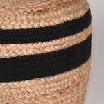 LABEL51 Pouf Jute tressé Noir et naturel