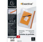 Sachet De 5 Pochettes Zip Perforées Polypropylène Exactive - A4 - X 2 - Exacompta