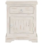 vidaXL Table de chevet Blanc 40 x 30 x 50 cm Bois de manguier massif
