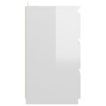 vidaXL Table de chevet Blanc brillant 40x35x62 5 cm Aggloméré