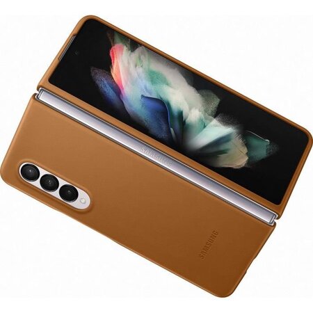 Coque en cuir z fold3 marron clair