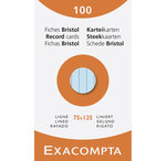 Etui De 100 Fiches - Bristol Ligné Non Perforé 75x125mm - X 10 - Exacompta