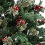 vidaXL Sapin de Noël avec pommes de pin Vert 150 cm PVC et PE