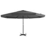 vidaXL Parasol avec mât en aluminium 500 cm Anthracite