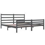 vidaXL Cadre de lit Gris Bois de pin massif 180x200 cm Super King