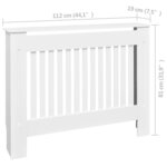 vidaXL Cache-radiateur 112 cm MDF Blanc