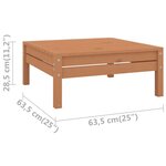vidaXL Repose-pied de jardin Marron miel Bois de pin solide