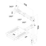 Newstar support de bureau réglable pour moniteur 10"-27" 10-43 cm noir