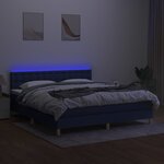 vidaXL Sommier tapissier avec matelas et LED Bleu 180x200 cm Tissu