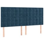 vidaXL Lit à sommier tapissier et matelas Bleu foncé 200x200cm Velours