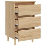 vidaXL Tables de chevet pieds en bois 2 Pièces Chêne sonoma 40x35x69 cm