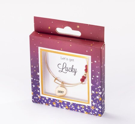 Bracelet lucky avec perles rouges