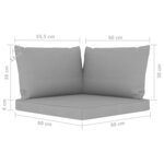 vidaXL Canapé de jardin 3 places avec coussins gris