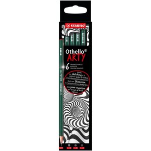 6 crayons graphite othello mines tendres (2x 4b 2x 3b 2x 2b) stabilo