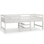 vidaXL Lit mi-haut Blanc Bois massif de pin 90x200 cm
