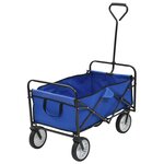 vidaXL Chariot à main pliable Acier Bleu