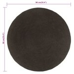 vidaXL Tapis tressé réversible Anthracite et naturel 90 cm Jute Rond