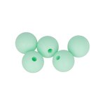 5 perles silicone rondes - 10 mm - vert d'eau