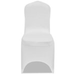 vidaXL Housses élastiques de chaise Blanc 12 Pièces