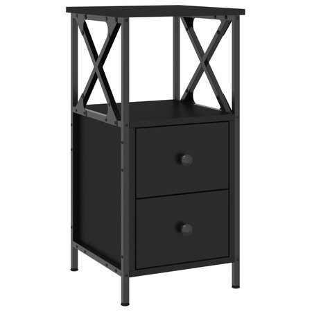 vidaXL Table de chevet noir 34x35 5x70 cm bois d’ingénierie