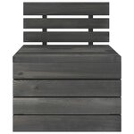 vidaXL Salon palette de jardin 7 Pièces Bois de pin massif Gris foncé