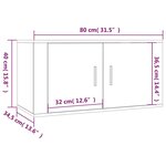 vidaXL Meuble TV mural Chêne Sonoma 80x34 5x40 cm