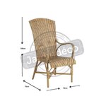 Fauteuil en manau et lame de rotin antique