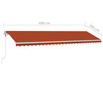 vidaXL Auvent automatique sur pied 600x300 cm Orange/marron