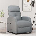 vidaXL Fauteuil inclinable électrique Gris clair Tissu
