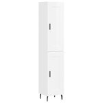 vidaXL Buffet haut Blanc brillant 34 5x34x180 cm Bois d'ingénierie