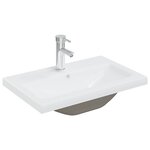 vidaXL Ensemble de meubles de salle de bain Blanc brillant Aggloméré