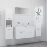 vidaXL Ensemble de meubles de salle de bain Blanc Aggloméré