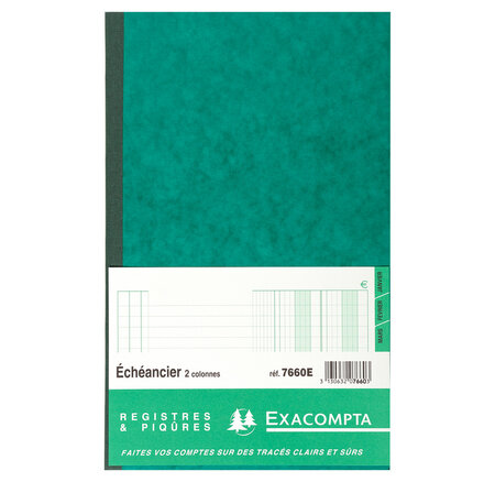 Piqûre 32x19 5cm echeancier 80 pages exacompta