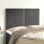 vidaXL Têtes de lit 4 Pièces Gris foncé 72x5x78/88 cm Velours