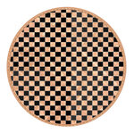 Set de table beige et noir rond en feuilles de bambou - 38 cm