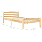 vidaXL Cadre de lit Bois de pin massif 90x200 cm