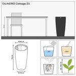 LECHUZA Jardinière CILINDRO Cottage 23 ALL-IN-ONE diamètre 23 cm blanc
