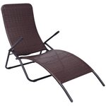 vidaXL Chaise longue pliable Rotin synthétique Marron