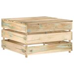 vidaXL Salon de jardin 11 Pièces avec coussins Bois imprégné de vert