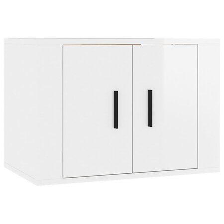 vidaXL Meuble TV mural Blanc brillant 57x34 5x40 cm
