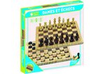 Jeux de dames et d'echecs en bois