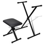 vidaXL Clavier électrique+support ajustable de clavier et tabouret