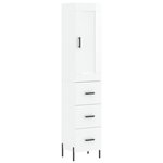 vidaXL Buffet haut Blanc brillant 34 5x34x180 cm Bois d'ingénierie