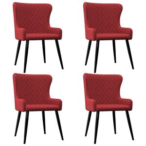 vidaXL Chaises à manger lot de 4 bordeaux tissu