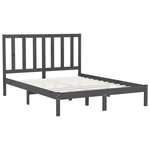 vidaXL Cadre de lit Gris Bois massif 160x200 cm